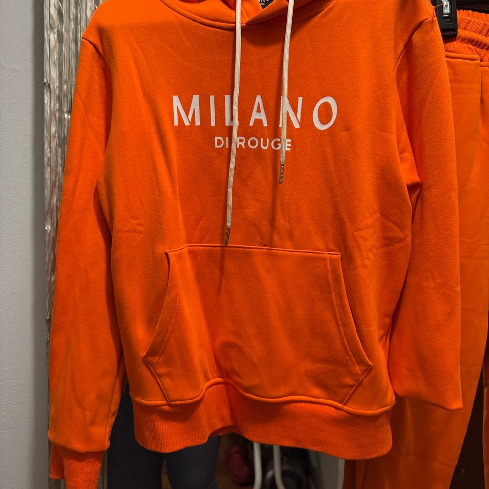 Milano Di Rouge Vibrant Orange Big kids Hoodie & pant Set